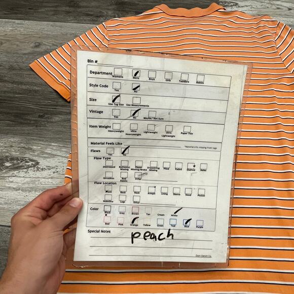 Polo Ralph Lauren Striped Peach Blue Mens L Pima Soft Touch Mini Pony Polo Shirt - Picture 8 of 10